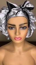 Load image into Gallery viewer, Reversible Head Tie Satin Bonnet
